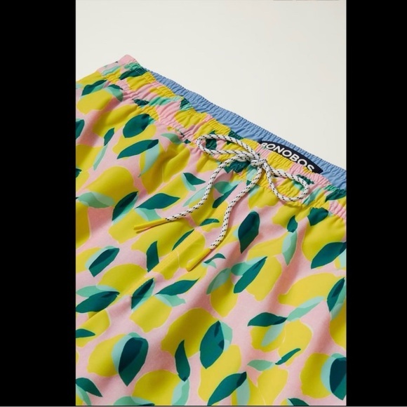 Bonobos Riviera Swim Trunks Board Shorts Painted Lemons Pockets Size Large‎ - Picture 4 of 13